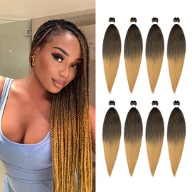 ShowJarlly Braid Pre Stretched Braiding Hair Yaki Braid Professional Hair Synthetic Hair 8 Pieces 66cm