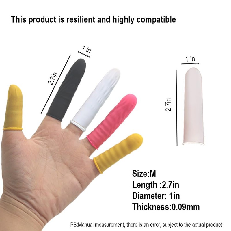 Geestone Latex Finger Cots Disposable Fingertips Protective Finger Cots for