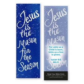 Children and Youth Bookmark, Christmas, Jesus is The Reason for The Season, Isaiah 9:6, Pack of 25, Handouts for Classroom, Sunday School, and Bible Study
