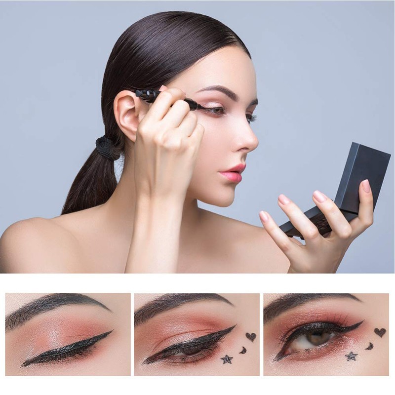 Dsaren Eyeliner Waterproof Black Liquid Eyeliner Stamp Tattoo Smudge-Resistant Durable