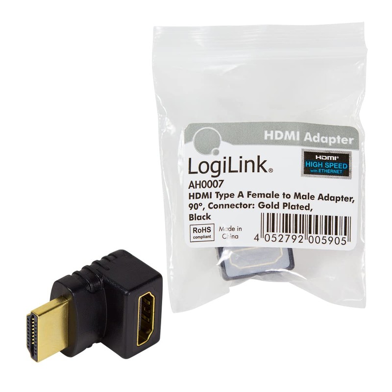 LogiLink AM to AF 90 Degree Small HDMI Adapter