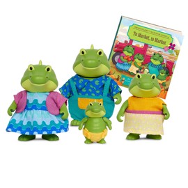 Li'l Woodzeez – Bogglesby Alligator Family – Set of 4 Collectible Posable Alligator Figures with Storybook – Pretend Play Doll Figures – Gift Toy for Kids Age 3+