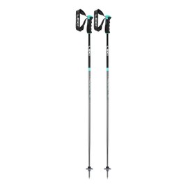 LEKI Women’s Neolite Airfoil Lightweight Aluminum Ski Poles for Alpine Skiing - Gunmetal-Black-Light Turquoise - 120 cm