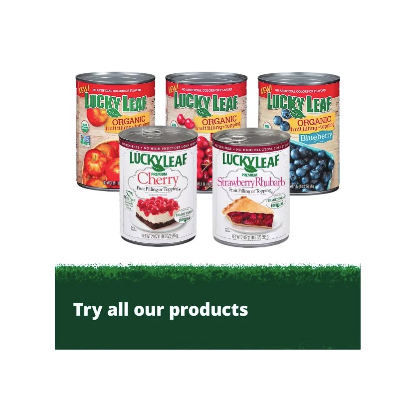 Lucky Leaf Organic Blueberry Pie Filling or Topping 21oz 4