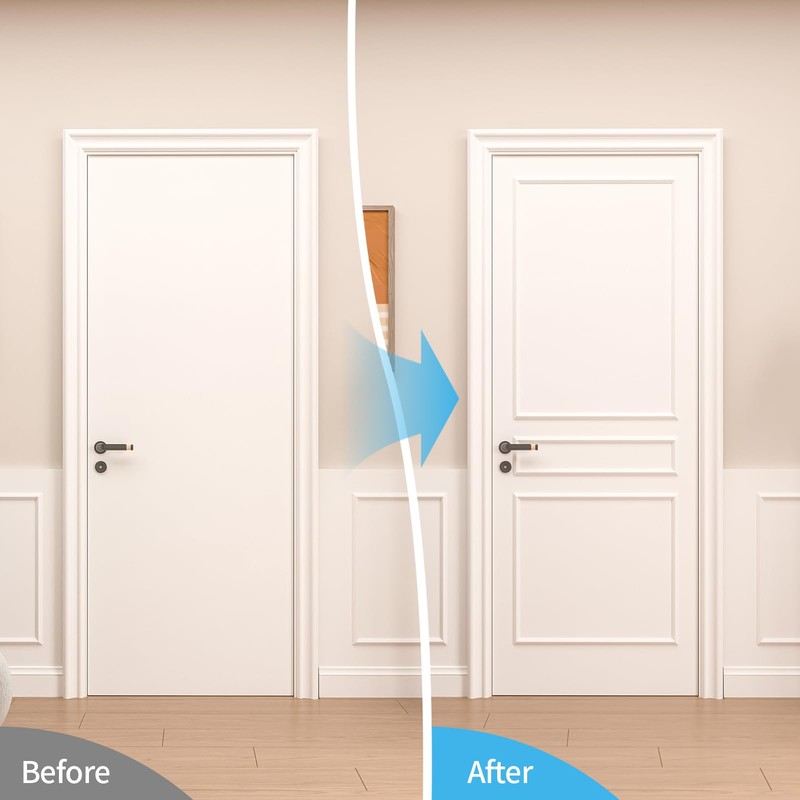 Art3d Premade Door Moulding Trim Kit, Self-Adhesive Paintable Wainscoting Panels