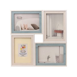 Nakabayashi Resin Two-Tone Photo Frame 4-Opening Blue F-TMS-111-4-B