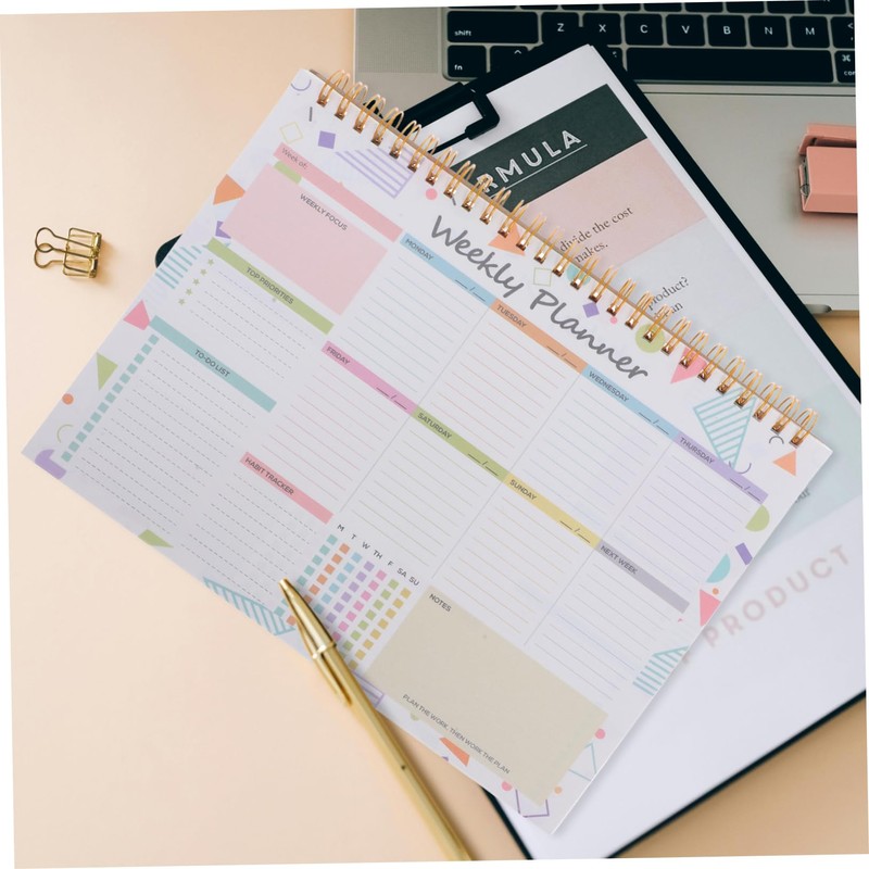 Operitacx Teacher Spiral Notebooks Weekly Planner B5 Size Reusable and
