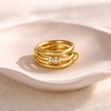 Stackable Gold Rings for Women, 18K Gold Plated Cubic Zirconia