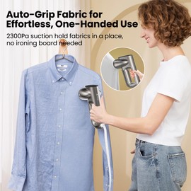 Neakasa Magic 1 Vacuum Steamer, Handheld Travel Garment Steamer for Clothes, 2300Pa Suction for Clothes Grips, Steamer Iron 2 In 1, Ready to Wear (Silver)