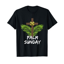 Palm Sunday Cross Easter Christian Jesus Church Palm Leaves T-Shirt
