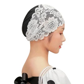 Fashion Lace Fabric Swimming Cap Swim Cap Large Elastic Long Short Hair Bathing Turban Head Cover Wrap for Women Girls