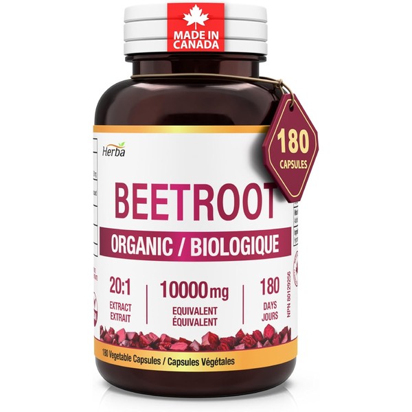 Herba 10,000mg Organic Beet Root Supplement – 180 Capsules |