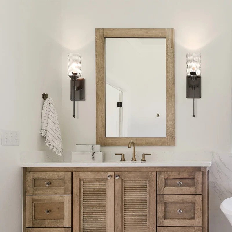 Wall Light 1 Light Wall Sconce With Glass Lampshade Classic