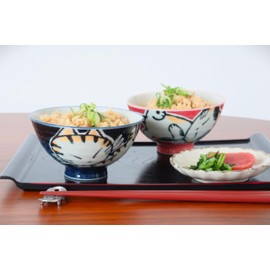 Mino ware Japanese Pottery Pair Rice Bowl Animal Pattern (set of 2) made in Japan (Japan Import) MIG016 (Tabby Cat)