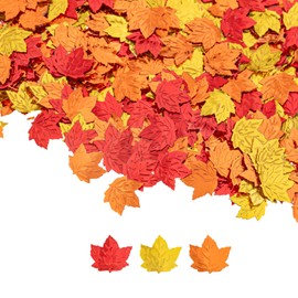 CIPOWM 800pcs/100g Fall Maple Leaf Confetti Decorations, Thanksgiving Metallic Foil Maple Leaves Table Confetti Glitter Sprinkles Sequin for Thanksgiving's Day Autumn Party Home Decoration