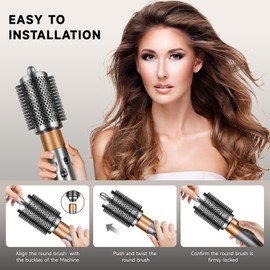 Upgraded Large Round Brush for Dyson Airwrap Styler Attachment,Bigger Round Volumizing Brush and Hair Style Replacement Tool for Airwrap Accessories(Gray)