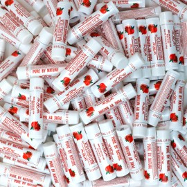 150-Pack Lip Balm in Bulk by Naturistick. Pomegranate Scent. 100% Natural Ingredients. Best Beeswax Chapstick for Dry, Chapped Lips. Made in USA