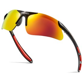 X LOOP Kids Sports Sunglasses for Boys Girls Children Age 3-10 - Half Frame UV400 Baseball Cycling Softball Glasses