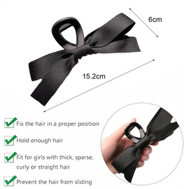 EULAPGOE 3pcs Big Bow Hair Claw Clips for Women French Bow-knot Hair Claw Clips Barrettes for Thick Thin Hair Nonslip Black Bow Hair Claws