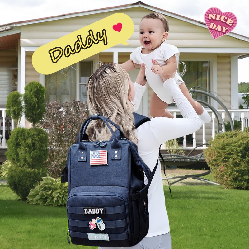 QWREOIA Diaper Bag Backpack for Dad and Mom with USB