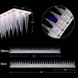 12-Pack Pigeons Bird Spikes for Outside with 20 Cable Ties, Birds Deterrent Spikes for Pigeons and Other Small Birds, Squirrel Spikes Keeping Raccoon Cats Away from Fence Roof Mailbox White
