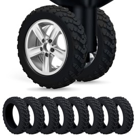 Rosaerpy 16Pcs Luggage Wheel Covers Carry On Luggage Wheels Protectors Covers Silicone Suitcase Wheel Covers, Mute and Shock Absorption (Black)