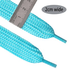 Olukssck 2 Pairs Fat Shoe Laces for Sneakers Boots, 3/4" Wide Athletic Shoelaces, Shoe Strings Blue, 47inch(120cm)