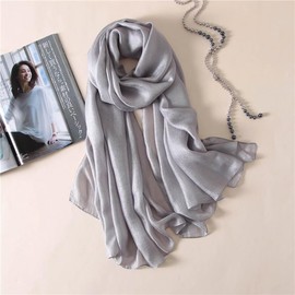 HURESON Scarves for Women Lightweight Scarf Shimmer Sheen Shawls and Wraps for Evening Dresses Wedding Sheer Shawl (Grey)