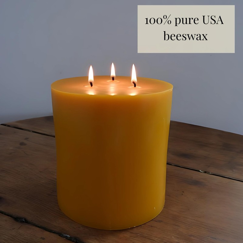 Candlestock 100% USA Beeswax Pillar Candle – Handmade in Woodstock,