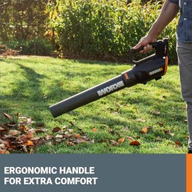 WORX WORX 20V Cordless Leaf Blower WG547, Electric Blower, Powerful Turbine Fan Technology, 2-Speed Control, for One-Hand Operation, PowerShare C 1pc 2.0 Ah Battery and 1pc 0.4 A Charger Included
