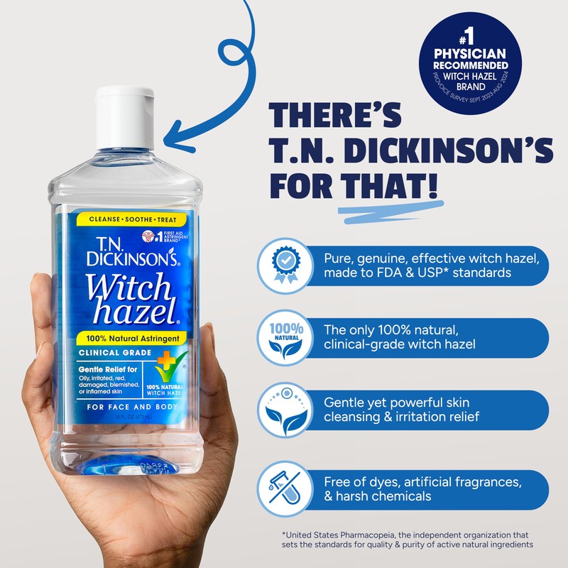 T.N. Dickinson's Witch Hazel Astringent for Face and Body, 100%