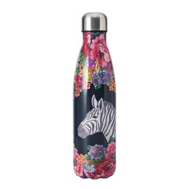 Mikasa Wild at Heart Water Bottle, 500 ml, Reusable Insulated Stainless Steel Bottle with Screw Cap for Travel, School or Gym, Zebra Print