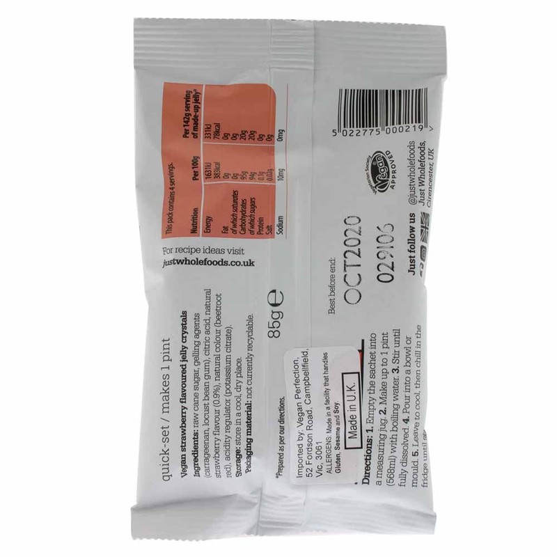 Just Wholefoods Vegan Strawberry Jelly Crystals, 85g