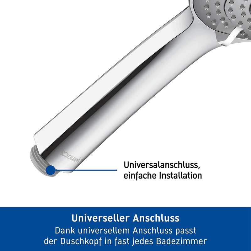 Duravit Universal Shower Head with 3 Jet Types (Rain, Intense