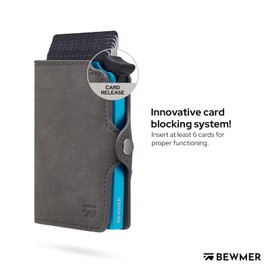BEWMER 1 Shielded Credit Card Wallet | Slim Wallet for Men and Women | Card and Document Holder with RFID Protection and Carbon Fiber Money Clip