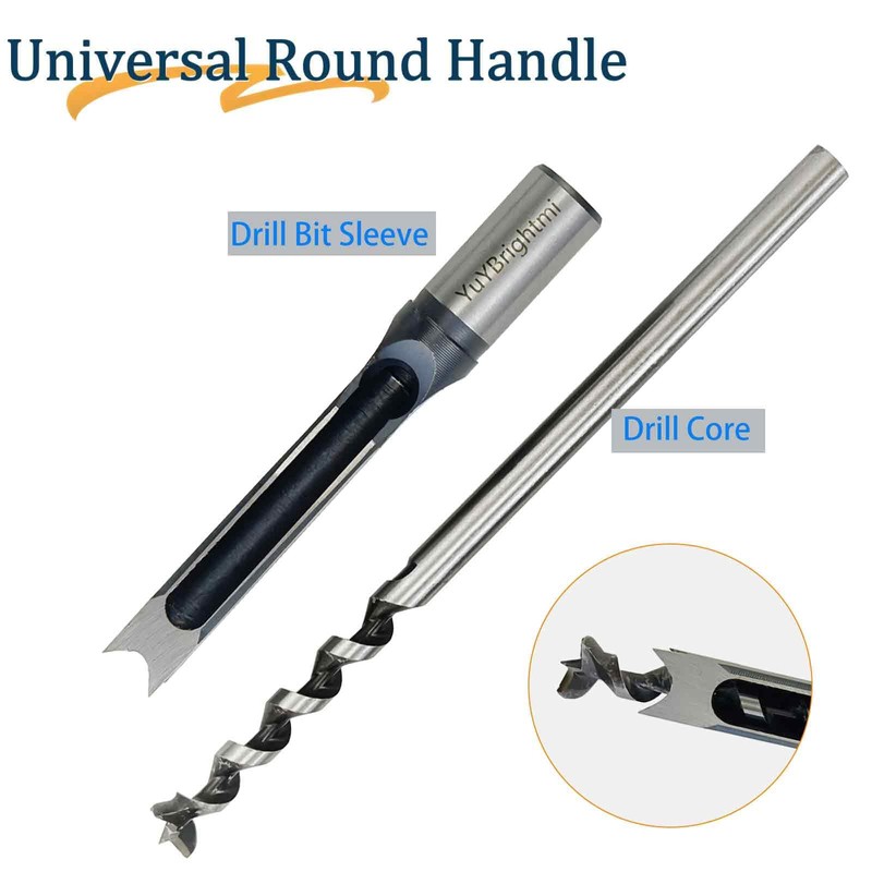 YuYBrightmi Square Hole Mortise Chisel Drill Bit Tools 1/4", 5/16",