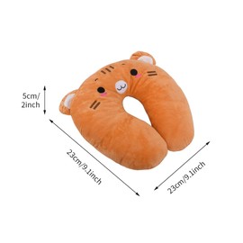 EKDJKK Travel Pillow for Kids, Cute Animal Neck Pillow Support U Shaped Cushion Plush Soft Rest Reading Pillow Sleeping Pillow for Airplane Train Car (Yellow Cat)