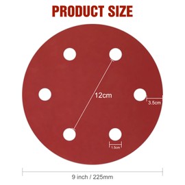 KONGMING 225mm Sanding Discs 25pcs 6 Hole Grit P60 9 inch Sanding Disc Hook and Loop for Drywall Sander