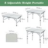 Small Folding Camping Table 2ft, Portable Pinic Table Adjustable Height