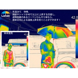 LIEBEN-0590 Parasol, Lightweight Folding, Rain or Shine, Over 99% UPF50 + UV Protection Rate/Light Shielding Rate, Thermal Insulation, Cool Umbrella