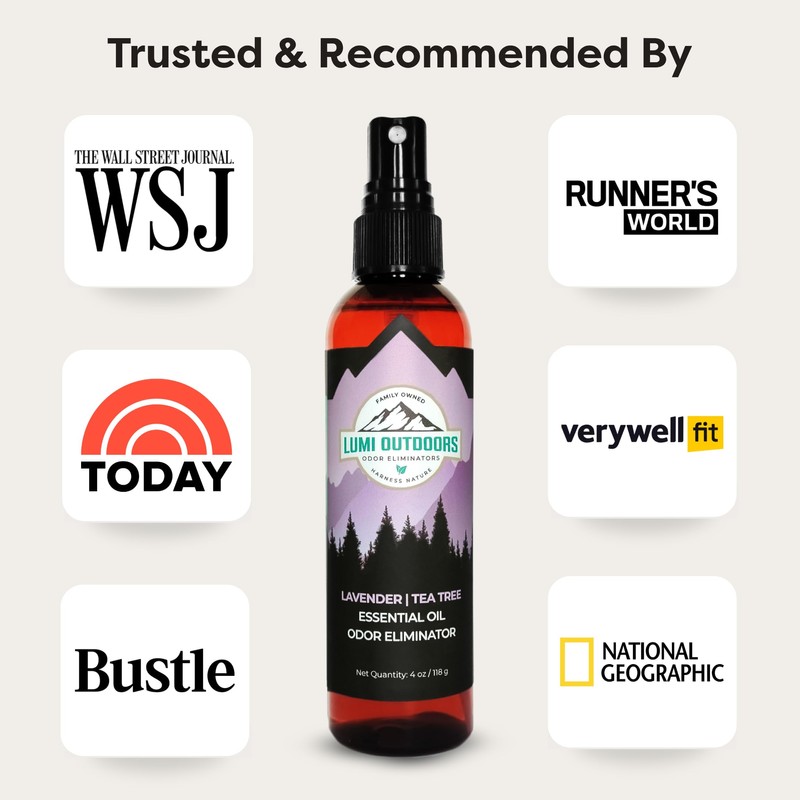 Lumi Outdoors Natural Shoe Deodorizer Spray & Odor Eliminator -