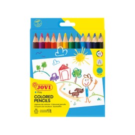 Jovi Maxi Buntstifte, 3-kant Form, ab 3 Jahren, bruchsicher, 12 Farben in einer Schachtel