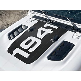 Skull Daddy Graphics 1941 Hood Decal to fit Rubicon Jeep Wrangler Gladiator JL JT 2018-2023 (Matte Black)