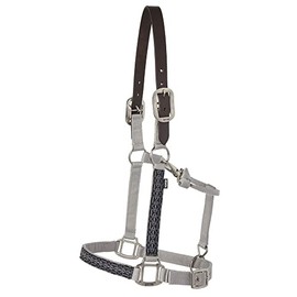 Dover Saddlery Ribbon Trim Breakaway Halter, Color: Black Bit by Bit, Size: Oversize-O/S