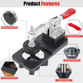 35mm Concealed Hinge Jig, Cabinet Hinge Jig Drilling Hole Puncher Aluminum Alloy Concealed Hinge Drilling Jig Hole Set, Accurate Hinge Drill Woodworking Tool for Household Doors Cabinets Mounting