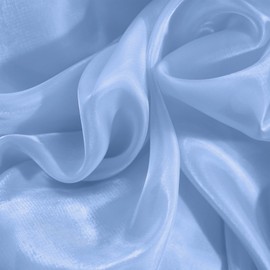 Entisn Sparkle Organza Fabric, 1 Yard Continuous with 59 Inch Wide Shimmer Sheer Organza, Shiny Light Blue Fabric for Stage Costume, Fashion Dress, DIY Crafts, Wedding Decoration, Arch Backdrop