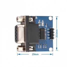 MAX3232 Converter Module 232 to TTL Serial Port Board Connector, RS232 to TTL Converter Module, for Serial Interface DB9 Connection 3.3 V to 5 V MAX3232 Root Module Pack of 4