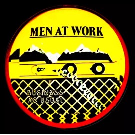 MEN AT WORK  SET OF TWO  LEATHER KEYCHAIN  BRACELET