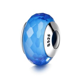 Blue Glass Bead Jewellery Blue Wave Murano Glass 925 Sterling Silver Bead Fits European Charm Bracelet