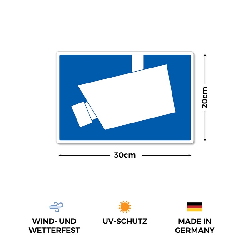 Strobo Achtung Videoüberwachung Sign, DIN 33450, 20 x 30 cm,